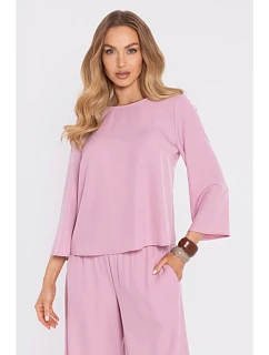 M905 Elegantná blúzka s voľnými rukávmi - púdrová