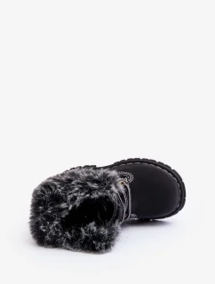 Dětské boty Trapper se zipem a kožíškem, černá Gerande