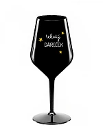 DARČEK - čierny nerozbitný pohár na víno 470 ml