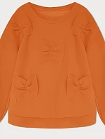 Dámska teplá mikina s mašľami oranžová (23999)