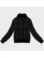 Krátká černá dámská bunda typu bomber model 21016253 - J.STYLE Krátká černá dámská bunda typu bomber model 21016253 - J.STYLE