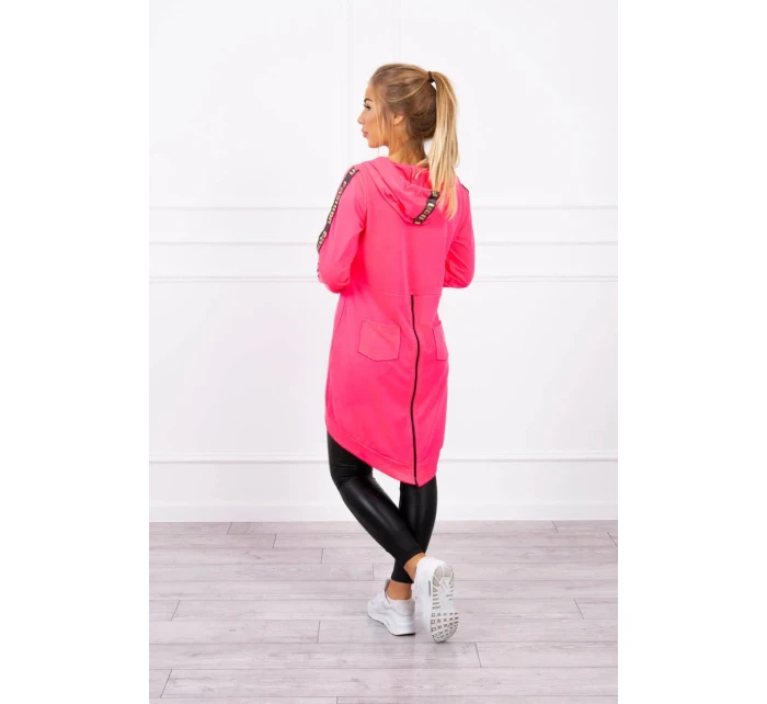 Mikina se zipem na zádech růžová neonová Mikina se zipem na zádech růžová neonová