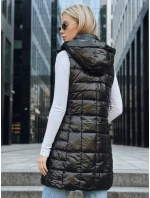 Dámska prešívaná vesta s kapucňou čierna FashionStreet TY5257