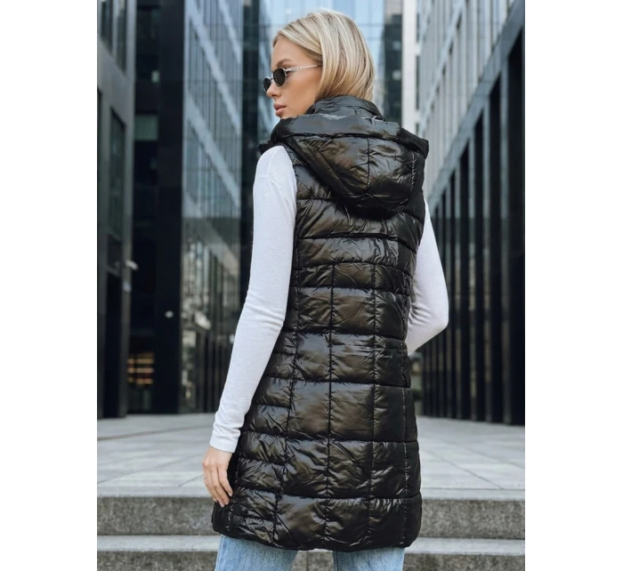 Dámska prešívaná vesta s kapucňou čierna FashionStreet TY5257