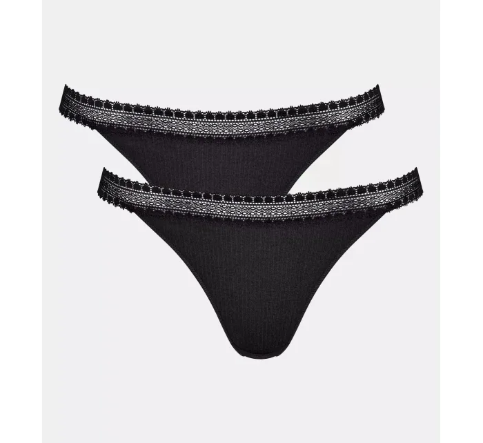sloggi GO Ribbed R Tanga C2P - BLACK - SLOGGI BLACK - SLOGGI