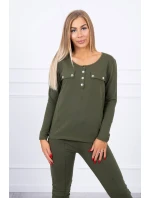 Sada s khaki výstřihem na knoflíky Sada s khaki výstřihem na knoflíky