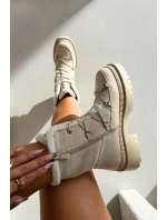 Dámské sněhule s kožíškem Béžové model 21715014 - Boto Dámské sněhule s kožíškem Béžové model 21715014 - Boto