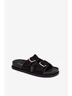 Dámské pantofle se zlatými sponami Černé Pelorin