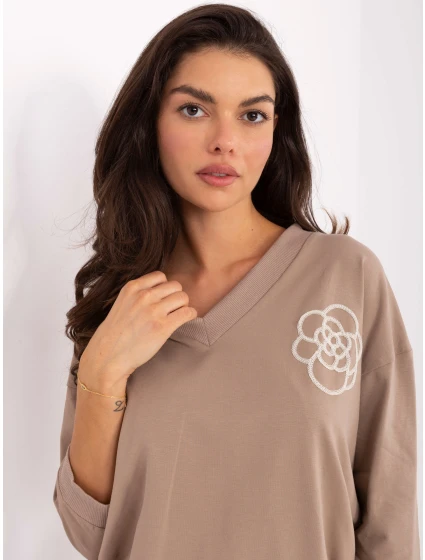 Bluzka RV BZ model 21393103 ciemny bezowy - FPrice Bluzka RV BZ model 21393103 ciemny bezowy - FPrice