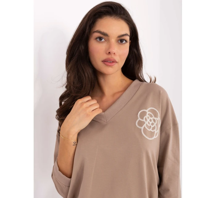 Bluzka RV BZ model 21393103 ciemny bezowy - FPrice Bluzka RV BZ model 21393103 ciemny bezowy - FPrice