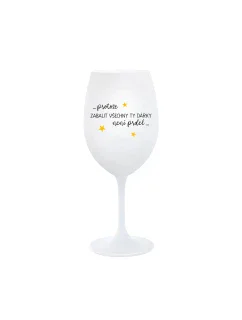 PROTOŽE ZABALIT DÁRKY NENÍ PRDEL - bílá  sklenice na víno 350 ml