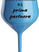 Môj partner má priateľského partnera - modrý nerozbitný pohár na víno 470 ml