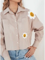 Dámská světle hnědá košile MISUN Dstreet DY0410 Dámská světle hnědá košile MISUN Dstreet DY0410