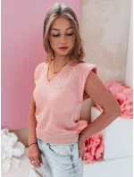 Dámská halenka krátká světle růžová Dstreet model 21985793 - FashionStreet