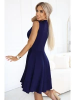 šaty s rozšířeným spodním dílem a zlatým zipem model 21171075 - numoco