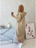 Zateplené šaty s kapucí béžové Zateplené šaty s kapucí béžové