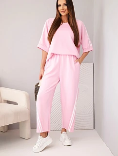 Dámska maslová viskózna mikina a nohavice s lampiónmi candy pink