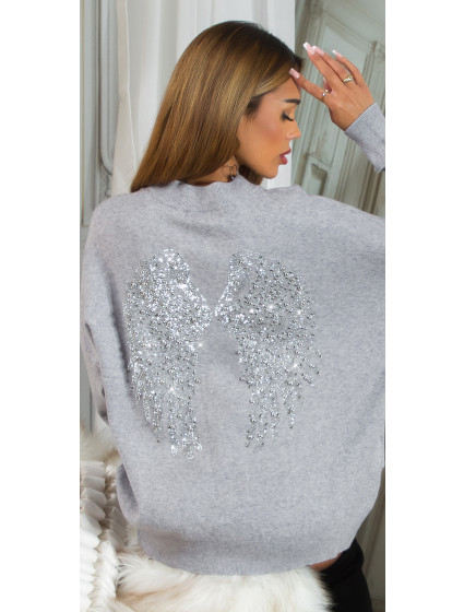 Sexy Knit Sweater "Angel Wings" with glitter