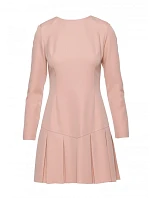 Šaty s obrátenými záhybmi M872 béžová - MOE