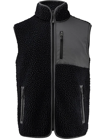 James Harvest Kingsley Fleece Vest Men Pánska fleecová vesta Sherpa „Two-Tone“ 62.1501 čierna James Harvest Kingsley Fleece Vest Men Pánska fleecová vesta Sherpa „Two-Tone“ 62.1501 čierna