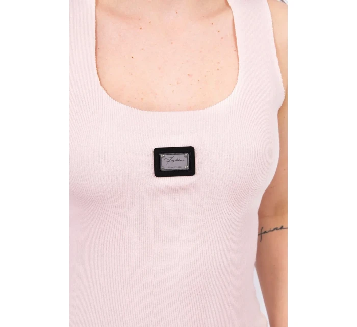 Rebrovaná blúzka s blúzou púdrovo ružová