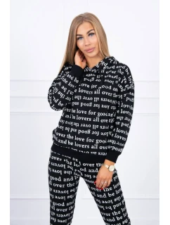 Sada s potlačou čierna