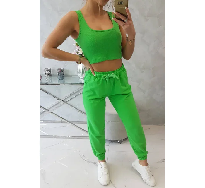 Súprava top+nohavice zelená neónová