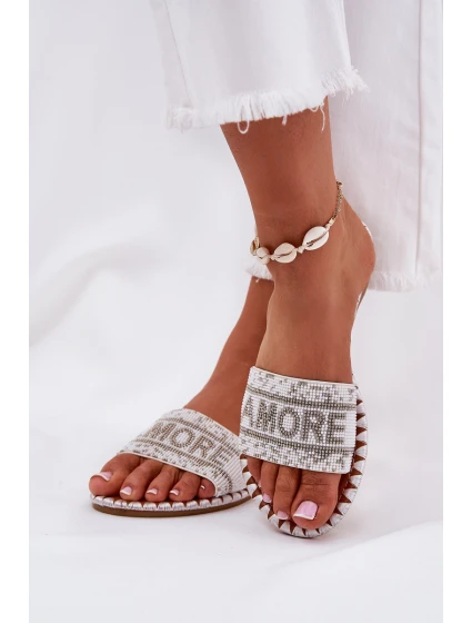 Dámské Pantofle Na Plochém Podpatku Se Bílé model 21687314 - Boto