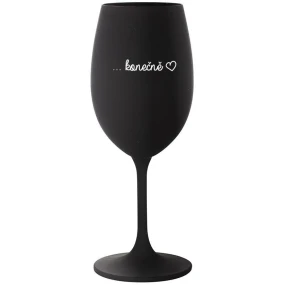 ...KONEČNĚ - černá sklenice na víno 350 ml