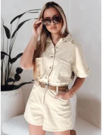 džínový krátký overal béžový Dstreet model 21988019 - FashionStreet džínový krátký overal béžový Dstreet model 21988019 - FashionStreet
