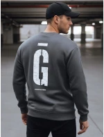 Pánská grafitová mikina s potiskem Dstreet model 21993004 - FashionStreet