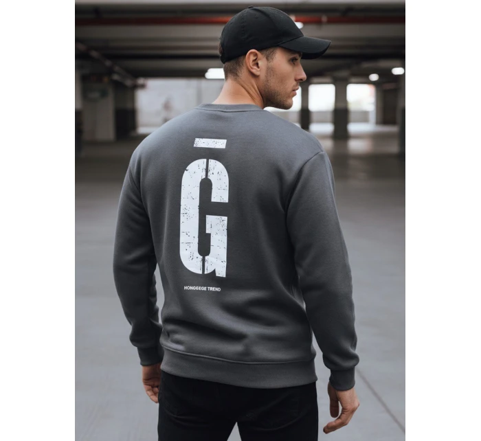 Pánská grafitová mikina s potiskem Dstreet model 21993004 - FashionStreet