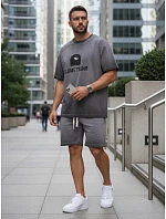 Pánska letná tepláková súprava s potlačou šedá FashionStreet AX0819