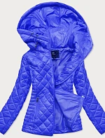 Svetlo modrá prešívaná dámska bunda s kapucňou (LY-01)