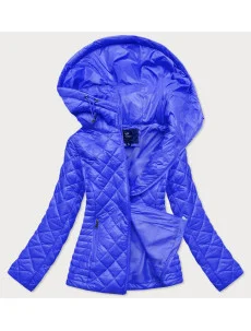Svetlo modrá prešívaná dámska bunda s kapucňou (LY-01)