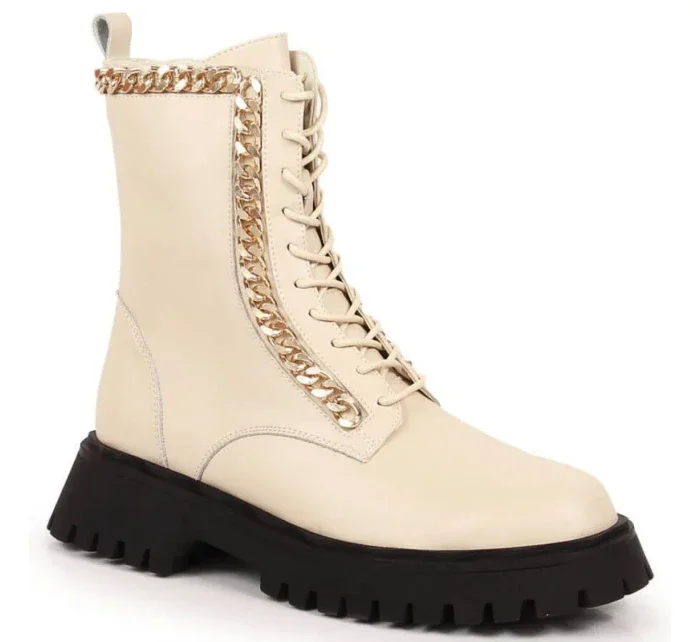 Zateplené kožené topánky s reťazou Artiker W HBH40 Zateplené kožené topánky s reťazou Artiker W HBH40