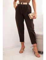 Kalhoty Summer Punto se zapínáním na nohavice hnědý Kalhoty Summer Punto se zapínáním na nohavice hnědý