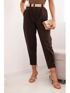 Kalhoty Summer Punto se zapínáním na nohavice hnědý