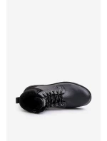 Ocieplane Trapery Męskie Z Eko Skóry Czarne Venredia