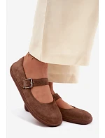 Baleríny Barefoot z přírodního semiše model 22125880 hnědé - Zazoo