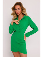 M783 Mini šaty s golierom - zelené
