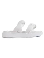 Jedinečné dámske biele ponožky s plochým podpätkom Jedinečné dámske biele ponožky s plochým podpätkom