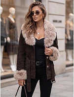 Dámska bunda s odnímateľnou kožušinou, hnedá, FashionStreet TY5851 Dámska bunda s odnímateľnou kožušinou, hnedá, FashionStreet TY5851