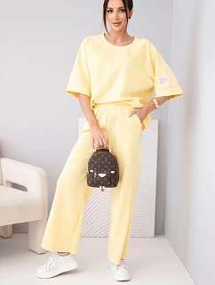 Dámska maslová viskózna mikina a široké nohavice svetlo fialová