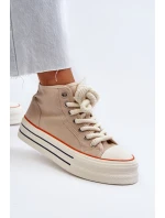 Dámské tenisky na platformě béžové model 21652307 - Boto Dámské tenisky na platformě béžové model 21652307 - Boto