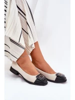 Kožené Baleríny S Dekorací D&A model 21691015 Béžové - S.Barski