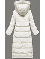 Dámska dlhá páperová bunda vo farbe ecru (AG3-3038)