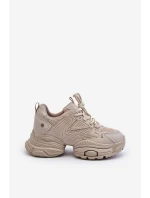 Sneakersy Na Masywnej Podeszwie GOE NN2N4046 Beżowe Sneakersy Na Masywnej Podeszwie GOE NN2N4046 Beżowe