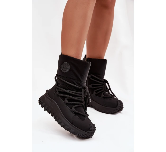 Kožené sněhule na platformě model 21728506 Černé - Lee Cooper