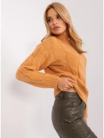 Sweter AT SW model 18955290 camelowy - FPrice Sweter AT SW model 18955290 camelowy - FPrice